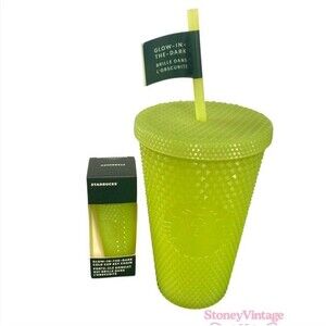 2022 Starbucks Halloween Glow in the Dark Lemongrass Studded Tumbler & Keychain